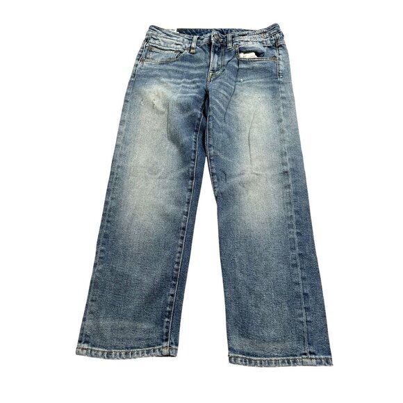 R13 Boy Straight Jeans in Hester Blue Stretch - Picture 1 of 6